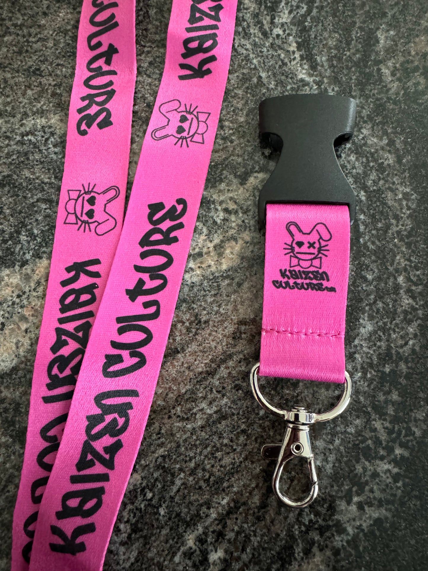 Pink Heart Eyes Kaizen Lanyard