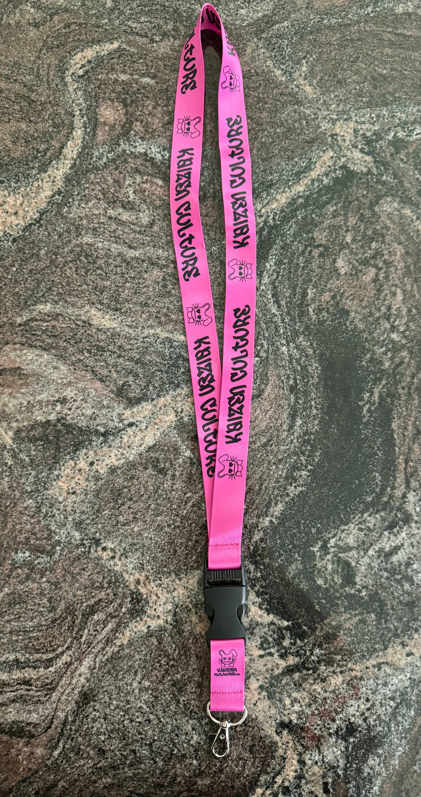 Pink Heart Eyes Kaizen Lanyard