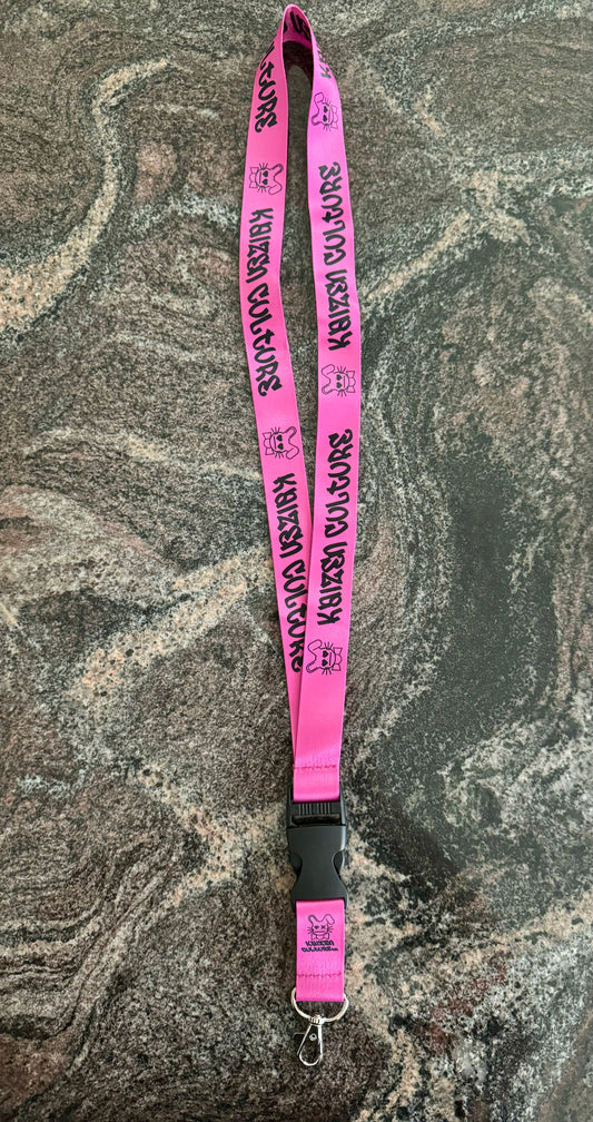 Pink Heart Eyes Kaizen Lanyard